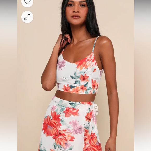 Lulus Bloom With a View White Floral Print Two-Piece Maxi Dress in White Floral - Picture 3 of 17